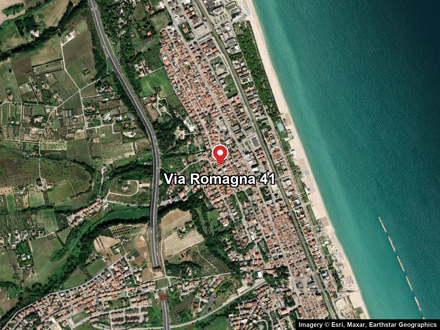 Mappa di Porto Sant'Elpidio con la posizione di Via Romagna 41